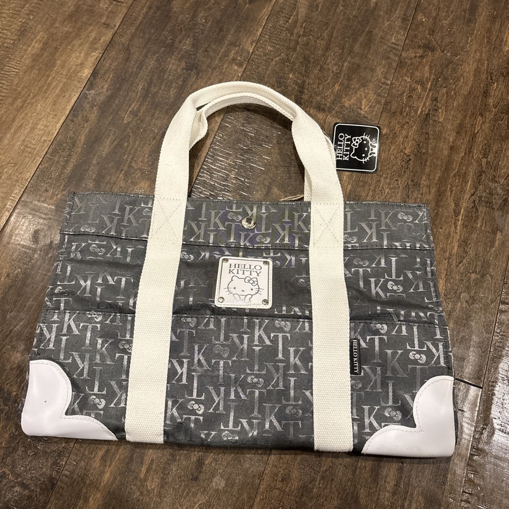 2007 Hello Kitty KT Monogram SANRIO Grey Tote Bag~NWT~Only Sold in Japan~READ